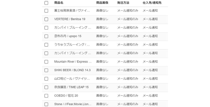 銘柄ごとにビール残量がわかる管理画面