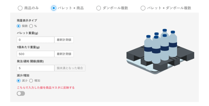 スマートマットクラウドで荷姿別管理