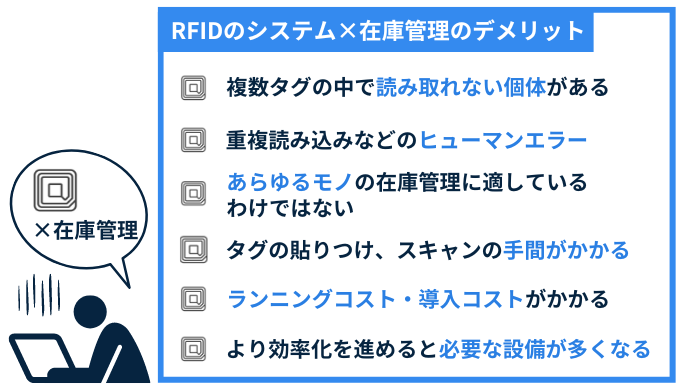 RFIDシステムの在庫管理のデメリット