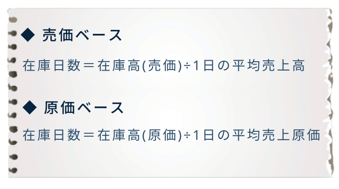 在庫日数の計算式（図解）