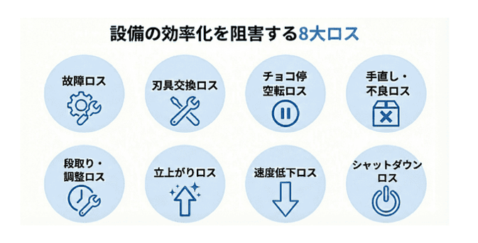 設備効率化を阻害する８大ロス