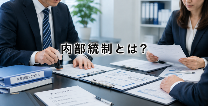 書類確認・押印で内部統制の承認手続きを実施するビジネス担当者｜内部統制の実践
